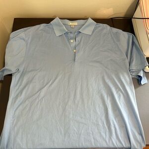 NWOT Vintage Peter Millar Crown Crafted Polo Shirt Men XL Light Blue Cotton Golf